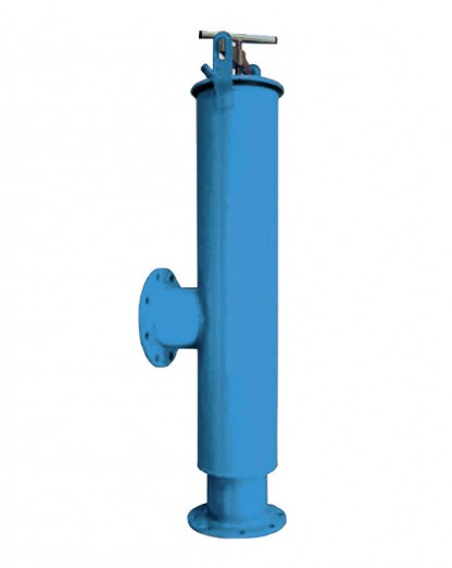 Filter st&aring;lfilter med filterinsats, vinkelanslutning dubbel patron fl&auml;nsade &Oslash;150mm, fl&ouml;de 180m&sup3;/h