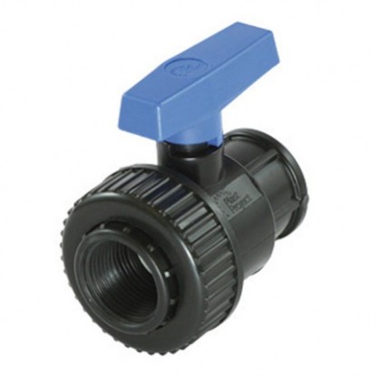 Kulventil i PVC med inv&auml;ndig g&auml;nga